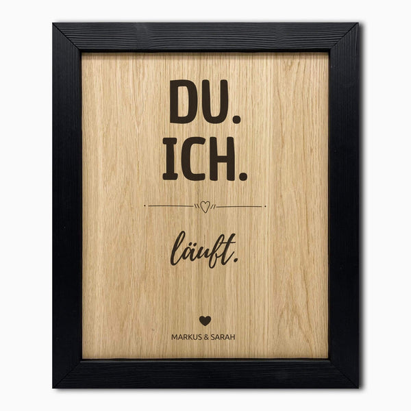 Personalisiertes Holzbild inkl. Rahmen "DU & ICH"
